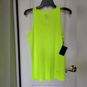 NWT Nike Dri-Fit Seamless Training Tank Neon Green Size Small
